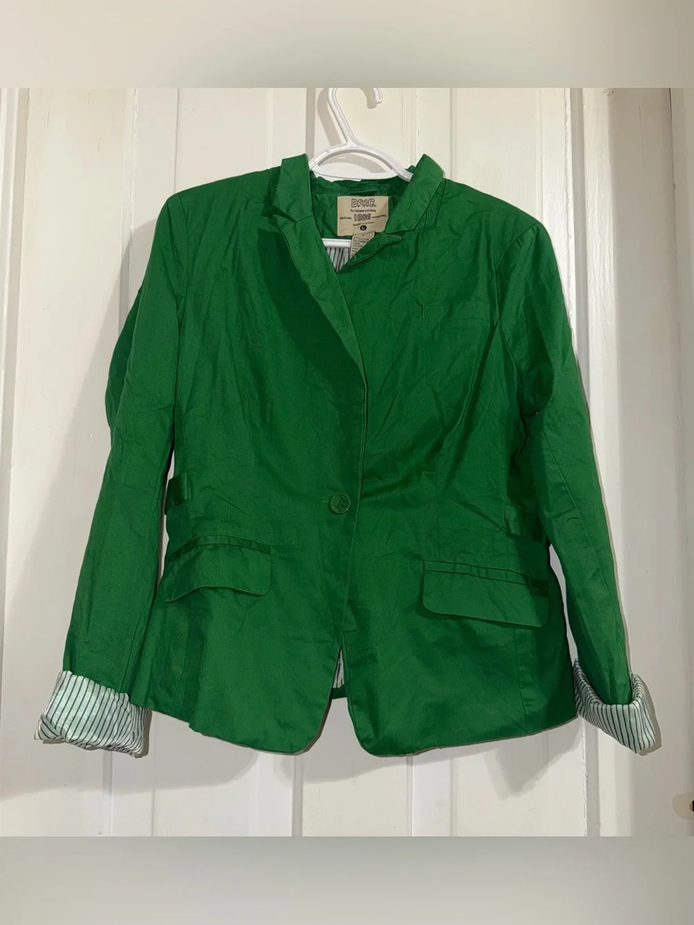 Women's size large blazer coat Green Single-Button Blazer Jacket